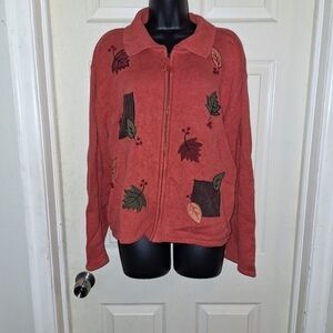 Crystal kobe zip up sweater size large